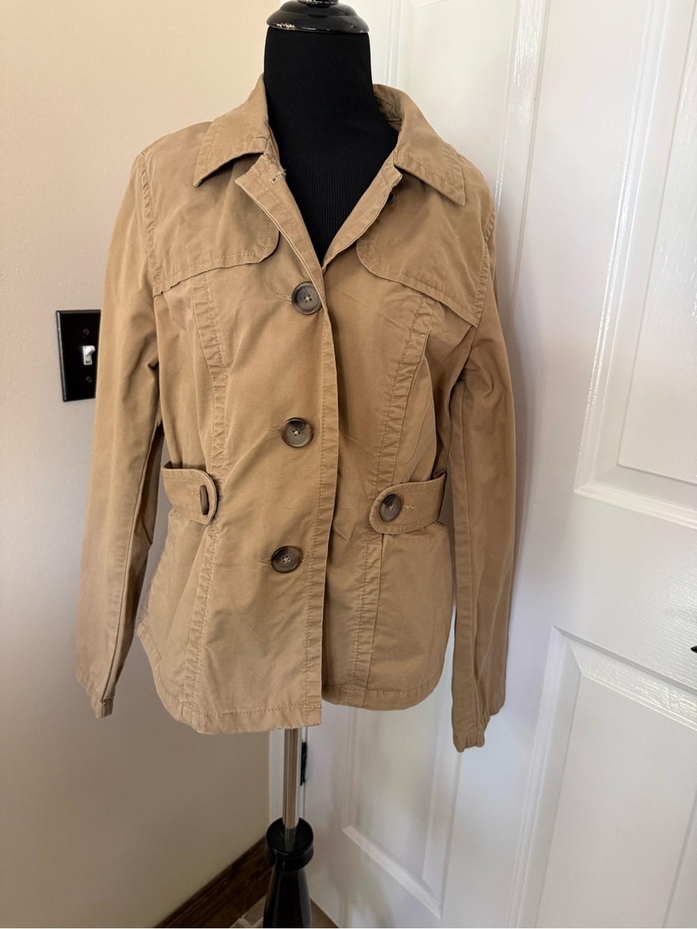 Old Navy pea coat style jacket/ coat brown/tan size L - Picture 2 of 5